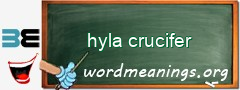 WordMeaning blackboard for hyla crucifer